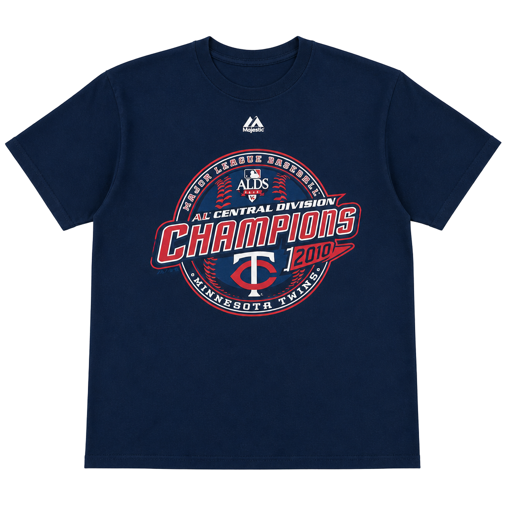 Majestic Minnesota Twins 2010 AL Central Division Champions T-Shirt Size M 1