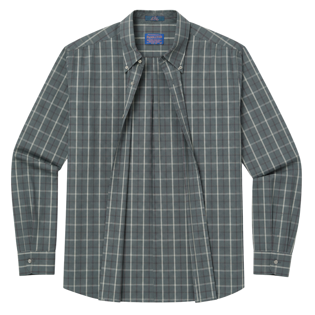 Pendleton Men's XL Green Plaid 100% Cotton Long Sleeve Button Down Shirt 1