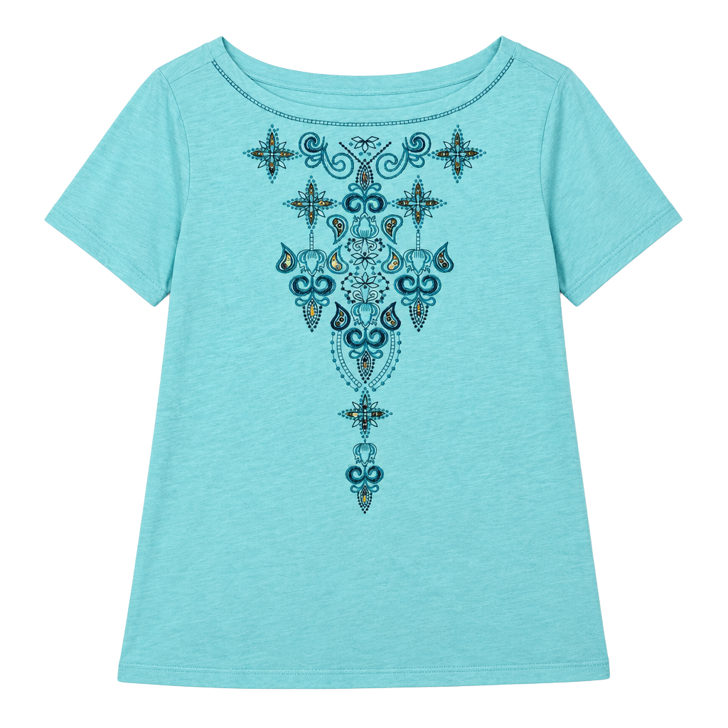 Westport 1962 Embroidered Top Size 1X Blue 1