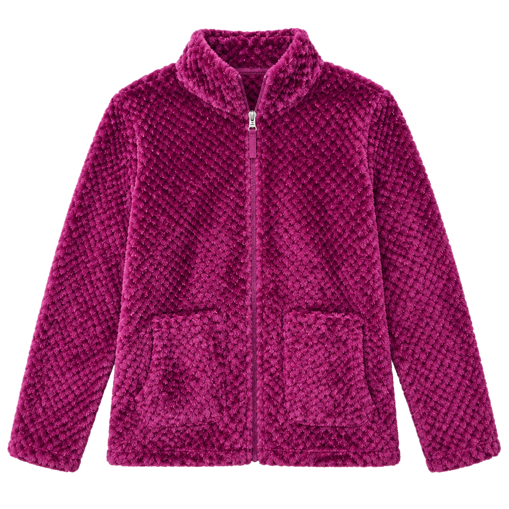 Cuddl Duds Fuzzy Zip Up Hoodie Size L Purple Sherpa Fleece 1