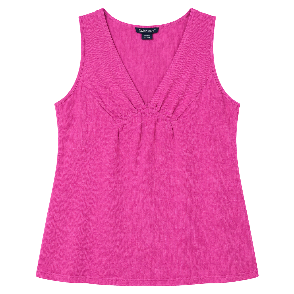 Taylor Marc Tank Top Size L Pink V-Neck Sleeveless 1