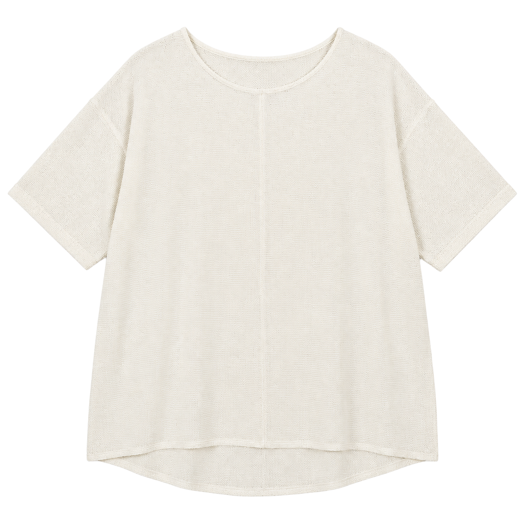 New York City Short Sleeve Waffle Knit Top Size L White 1