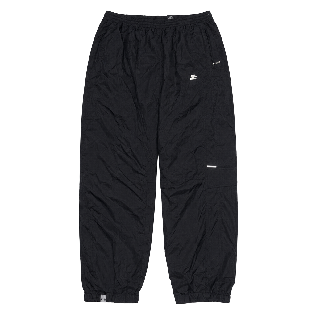 Starter Nylon Track Pants Size L Black Windbreaker Joggers 1