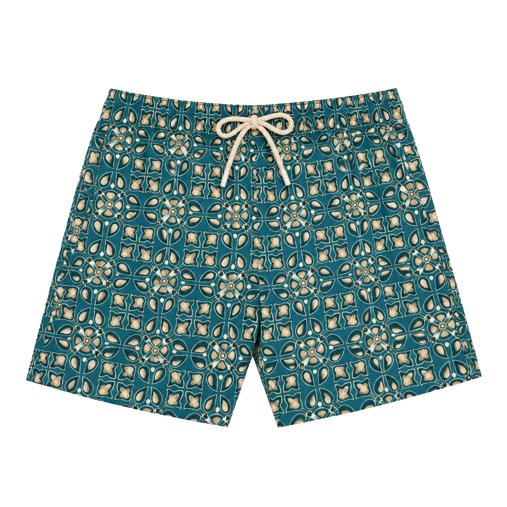 6" Stretch Swim Trunk In Print With ECONYL® Nylon For Men 1
