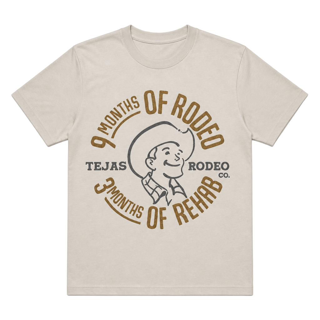 Alternative Apparel Blue VNeck L Tejas Rodeo Co. 9 Months of Rodeo 3 Months Rehab 1