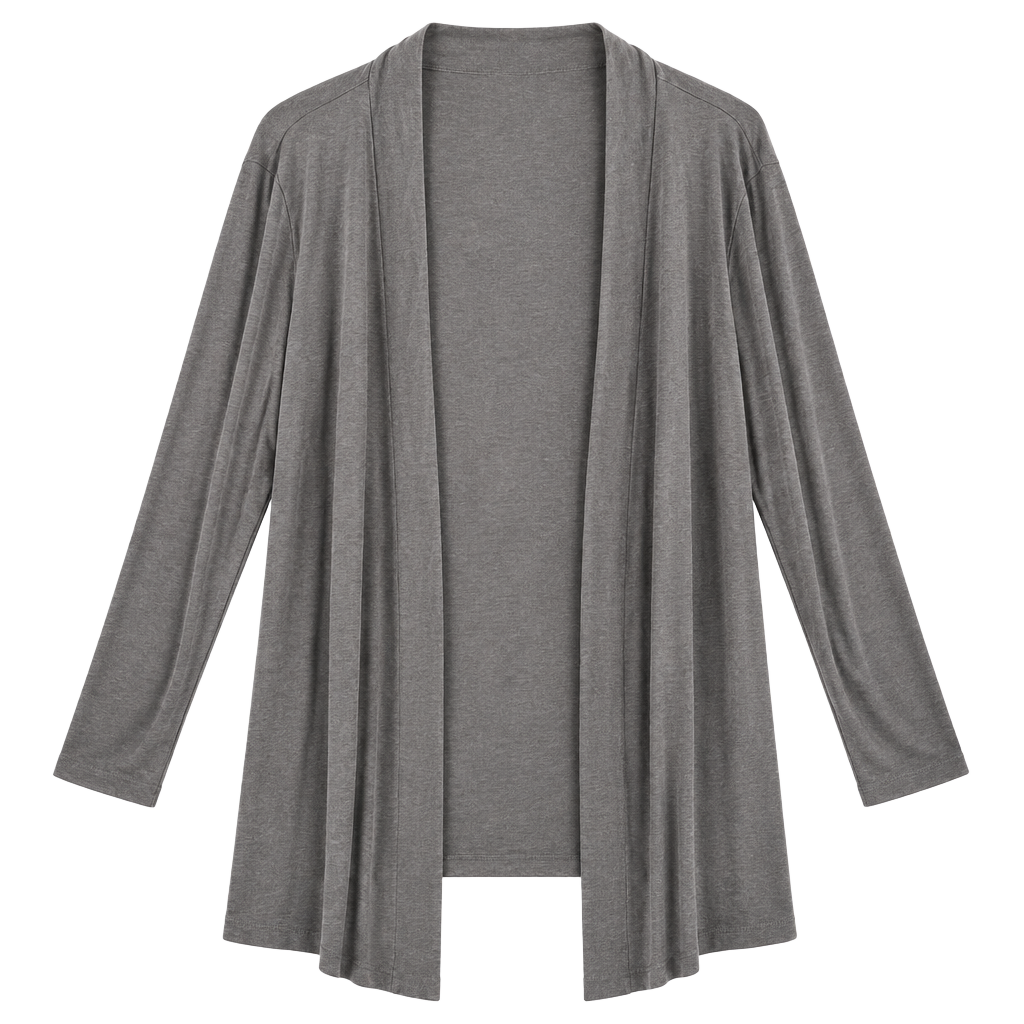 J.Crew Open Front Cardigan Size L Gray Cotton Pockets 1