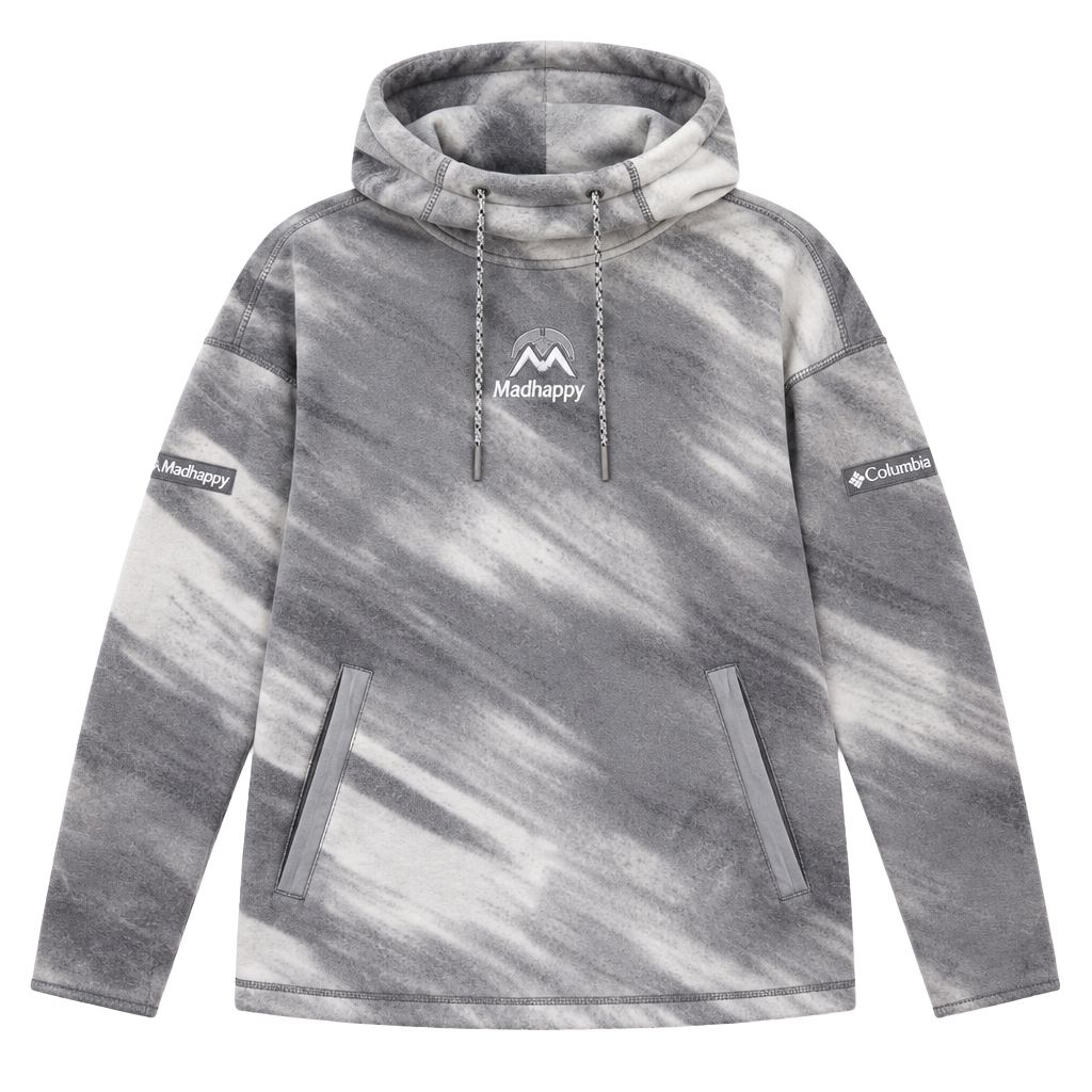 Madhappy Columbia Fleece Hoodie Gray Purple Tie Dye 1