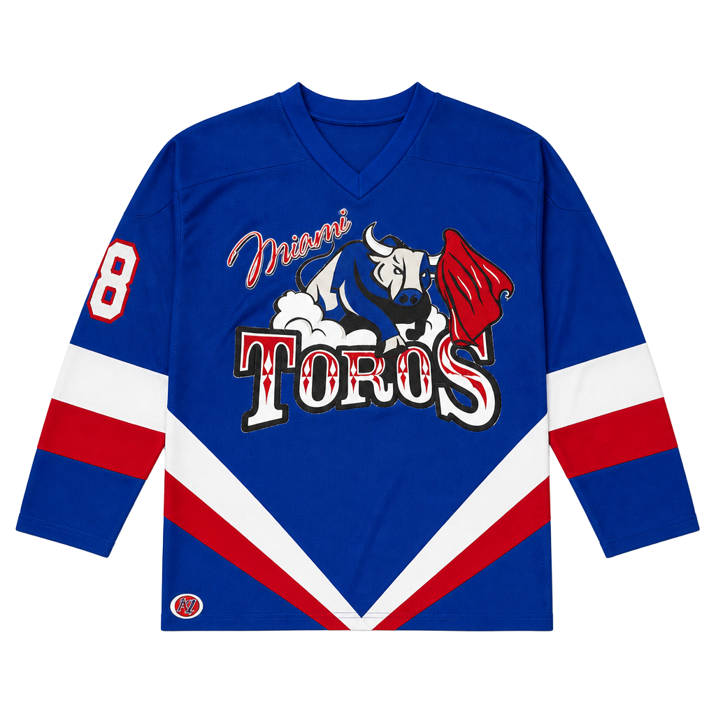 Vintage K1 Miami Toros Blue Hockey Jersey #88 Kent Size Youth Medium 1