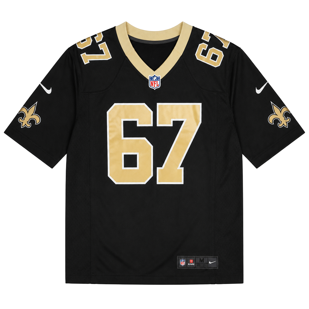 Nike New Orleans Saints NFL On-Field Game Jersey #67 Julian Black Mens Size M 1