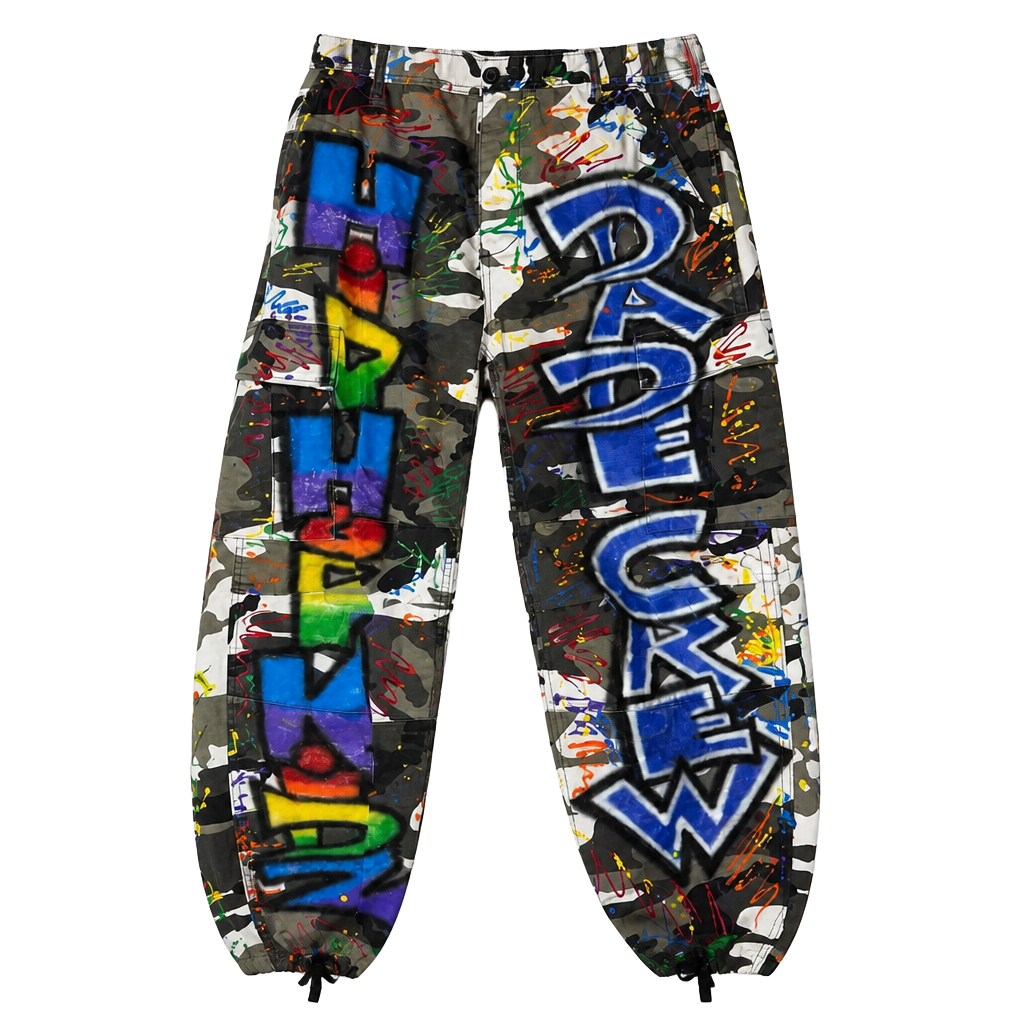 Bad Crew Custom Airbrushed Graffiti Camouflage Cargo Pants 1