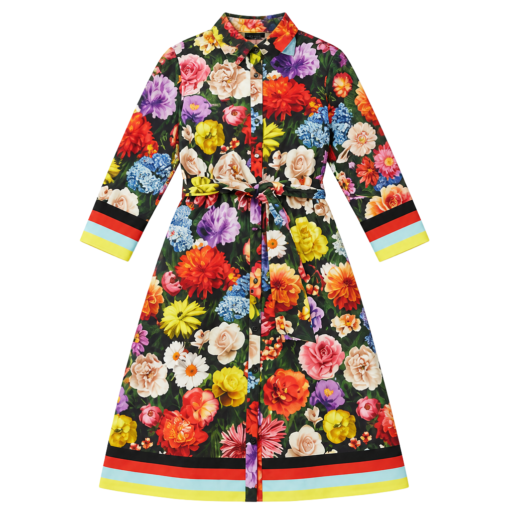 Alice + Olivia Blooming Fields Floral Shirt Dress 1