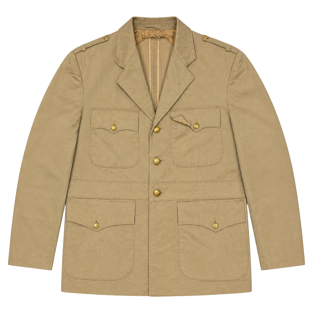 Vintage WWII US Navy Officer Khaki Khaki Dress Uniform Jacket by Max Oberhard 1