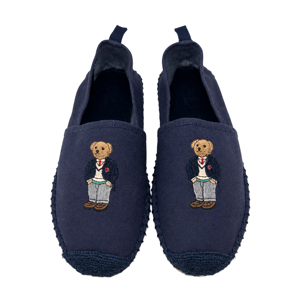 Polo Ralph Lauren Barron Polo Bear Canvas Espadrilles Navy Size 9D 1