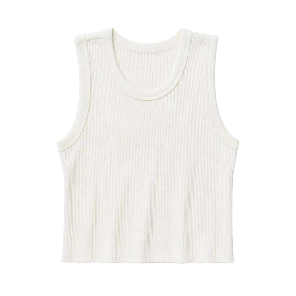 Tna Aritzia Waffle Knit Cropped Tank Top White 1