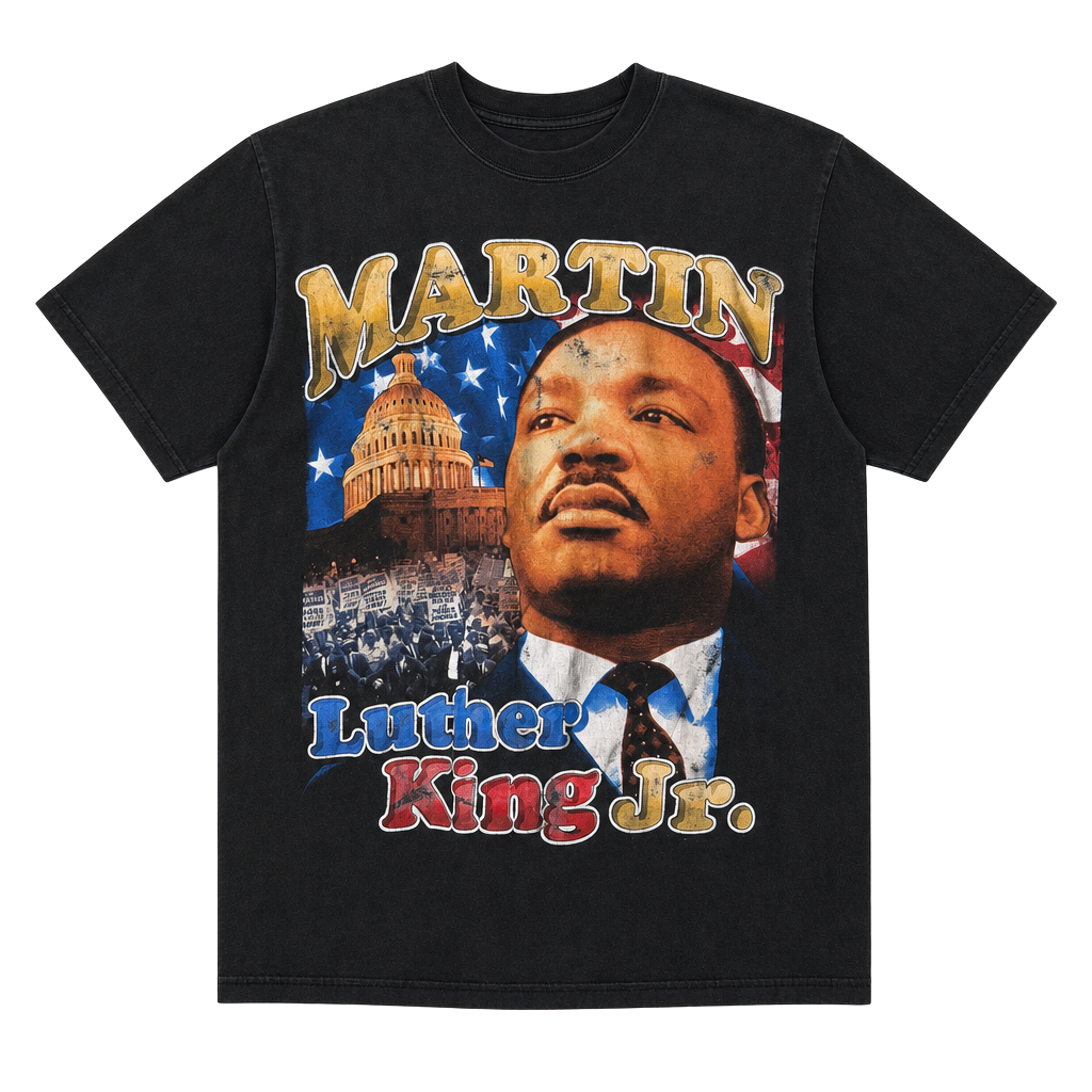 Saad Collection Martin Luther King Jr. and Malcolm X 'I Have A Dream' Graphic T-Shirt 1