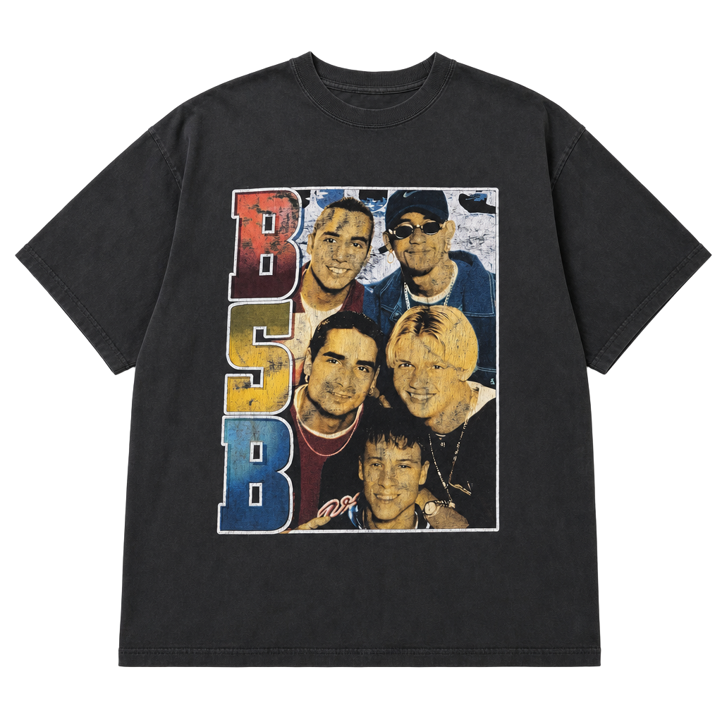 Vintage 90s Backstreet Boys BSB Graphic Double-Sided Band T-Shirt 1