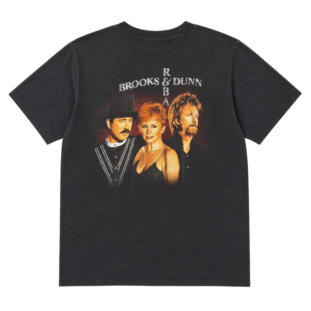 Vintage 1998 Brooks & Dunn and Reba McEntire Tour Graphic T-Shirt 1