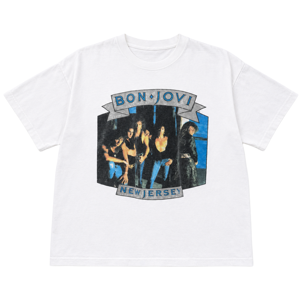 Vintage 1980s Bon Jovi The Jersey Syndicate Band T-Shirt 1