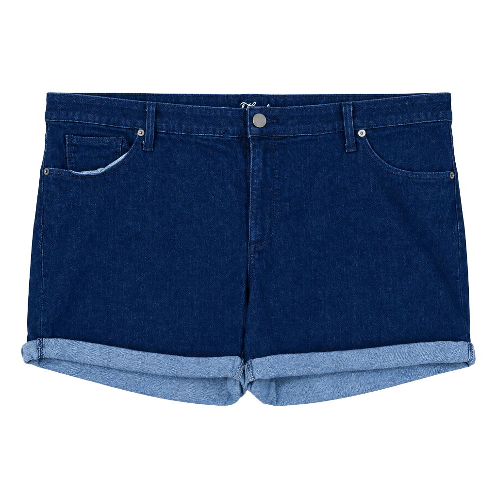 Universal Thread Women's Plus 26W Blue Dark Wash Denim Cut Off Cuffed Shorts 1