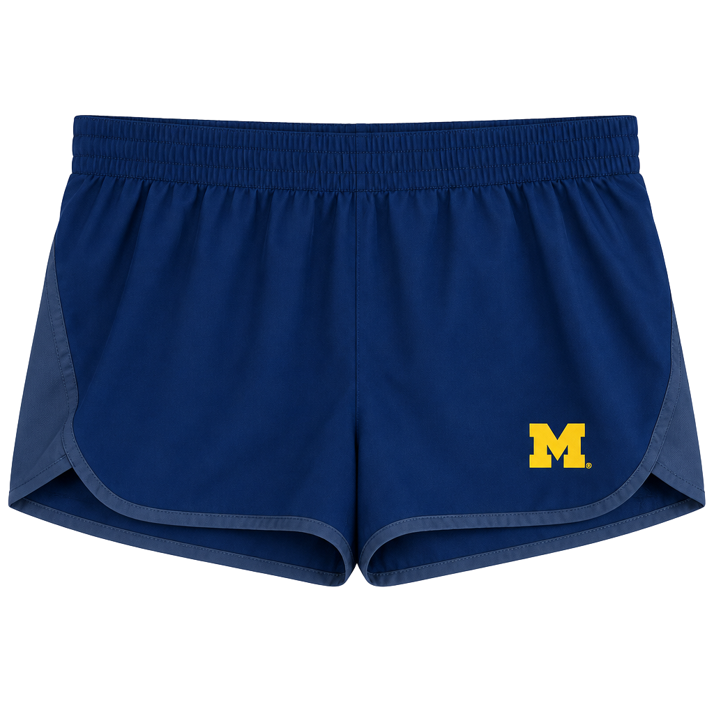 Pro Edge Michigan Wolverines Activewear Shorts Blue Size L 1