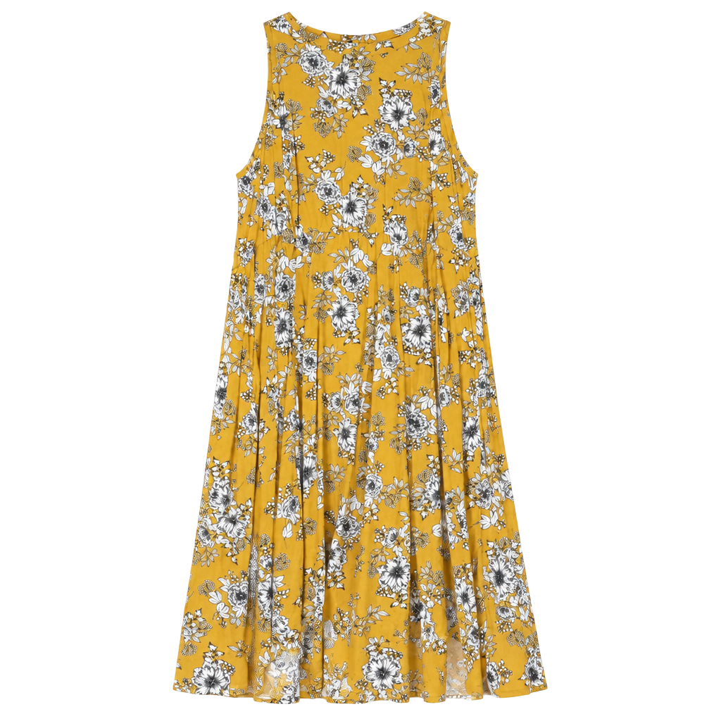 Torrid Yellow Floral Sleeveless A-Line Midi Dress Plus Size 3XL 1