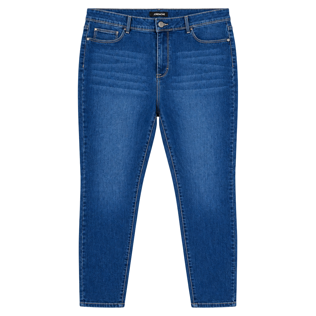 Jordache Women’s Plus Size 24W Skinny Jeans Blue Medium Wash Denim 5-Pocket 1