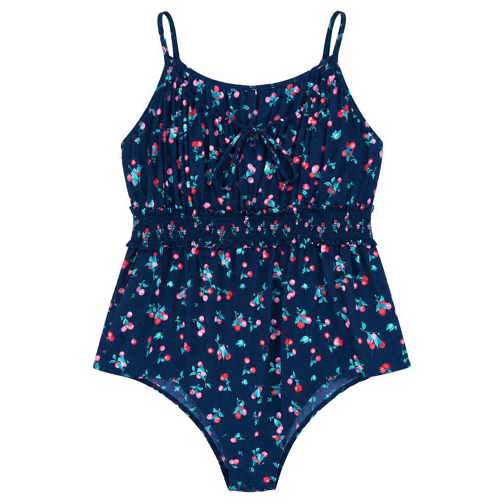 Torrid Cherry Print One Piece Bodysuit Black Pink Blue Plus Size 4 Adjustable 1