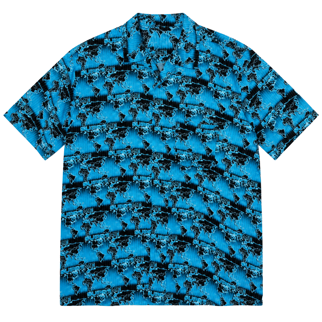 Supreme World Famous Rayon Short Sleeve Shirt Cyan 1