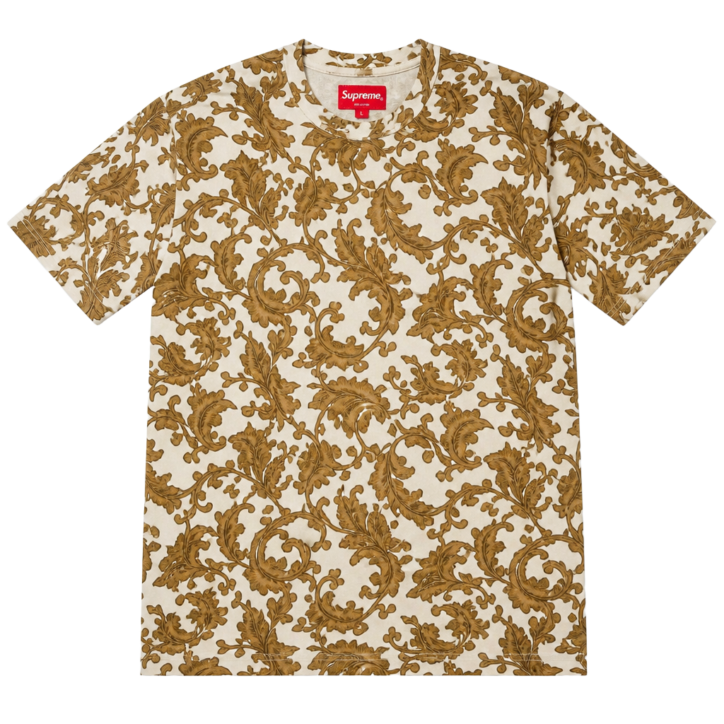 Supreme FW18 Baroque Long Sleeve Pocket Tee White/Gold 1
