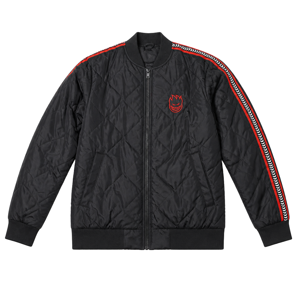 Spitfire Bighead Quilted Bomber Jacket Black and Red 1