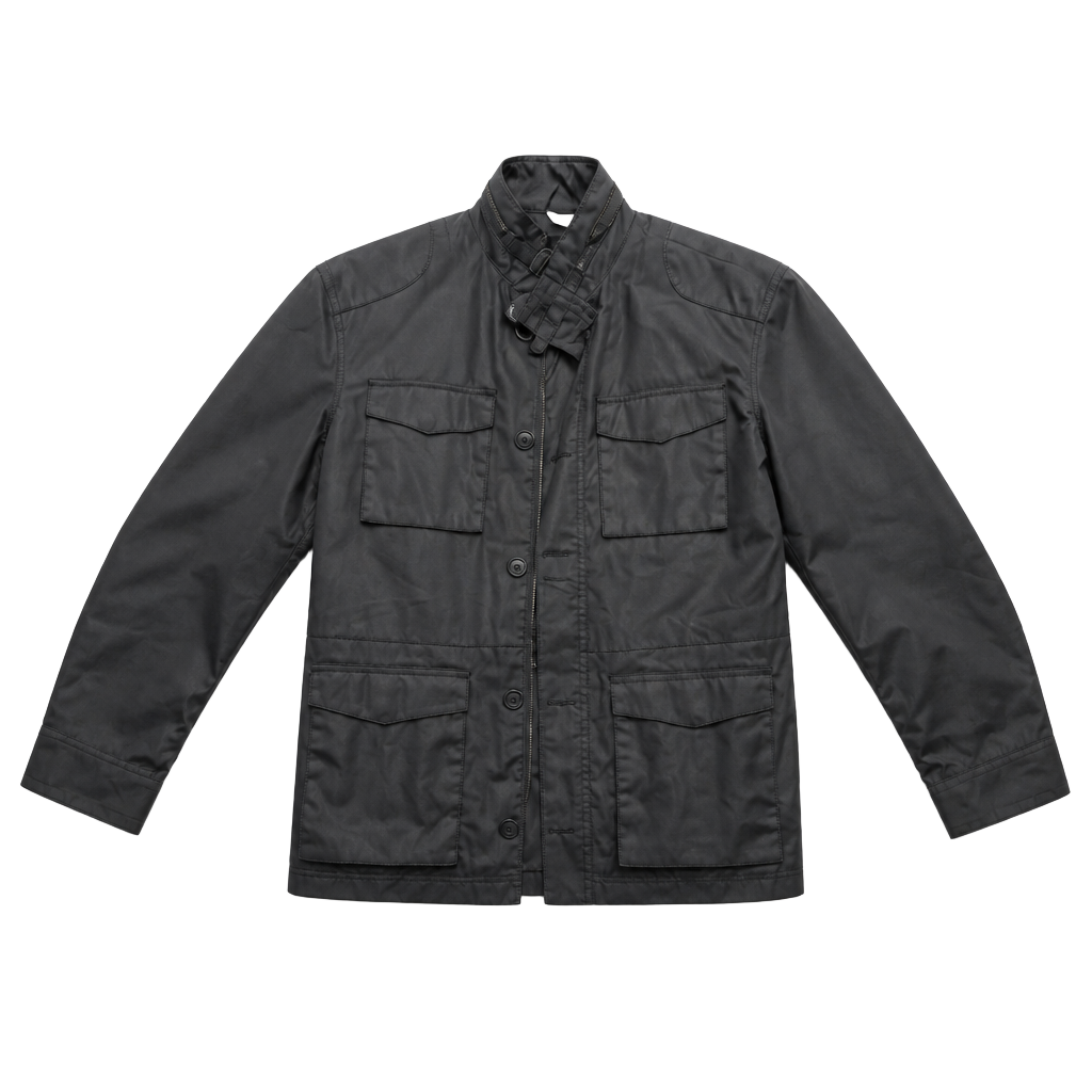 Merona Men's Water Resistant Four-Pocket Field Jacket in Black 1