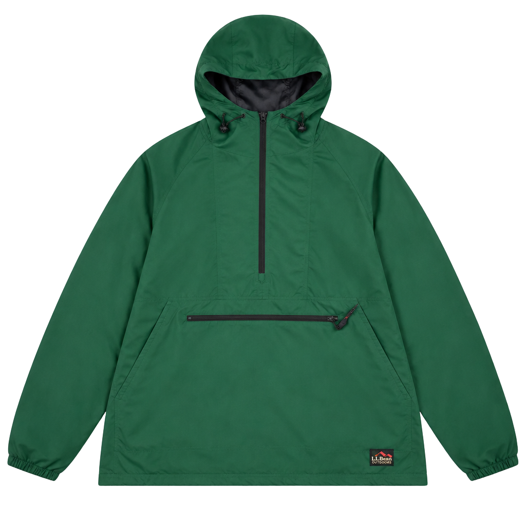 L.L.Bean Anorak Jacket Size XX-Large Green Thinsulate Pullover Hooded 1