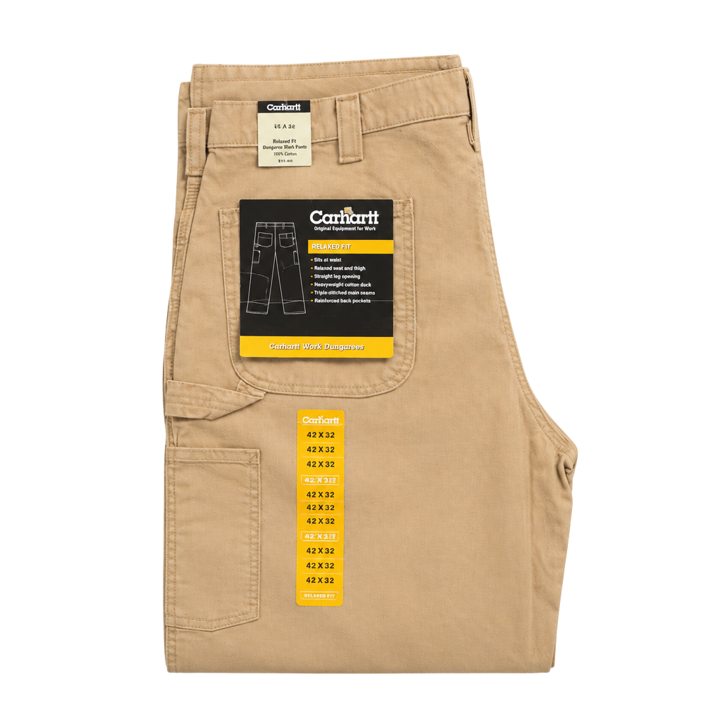 Carhartt B151 Canvas Work Dungaree Pants Tan 42x32 1