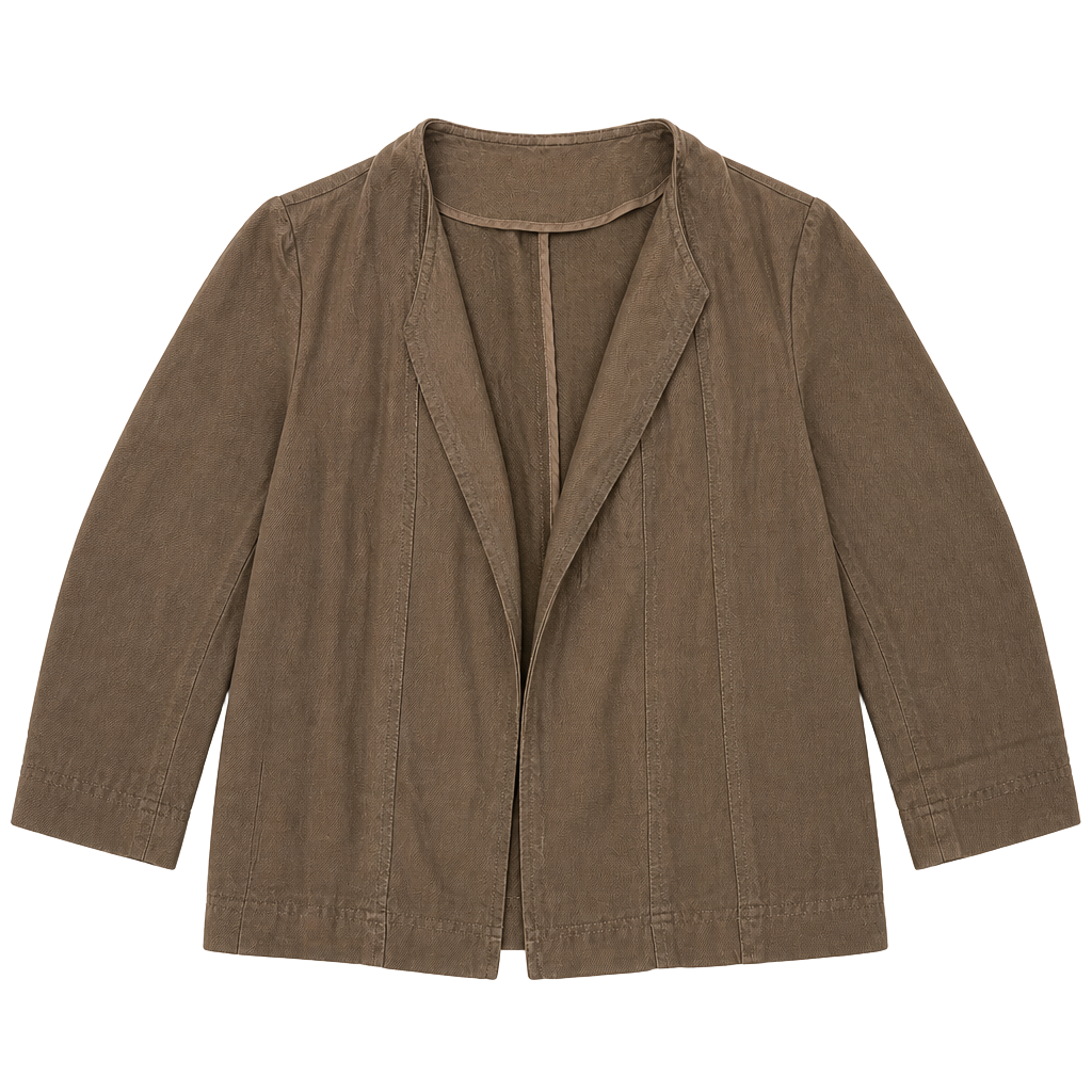 Coldwater Creek Brown Open Front Blazer Jacket Size 8 1
