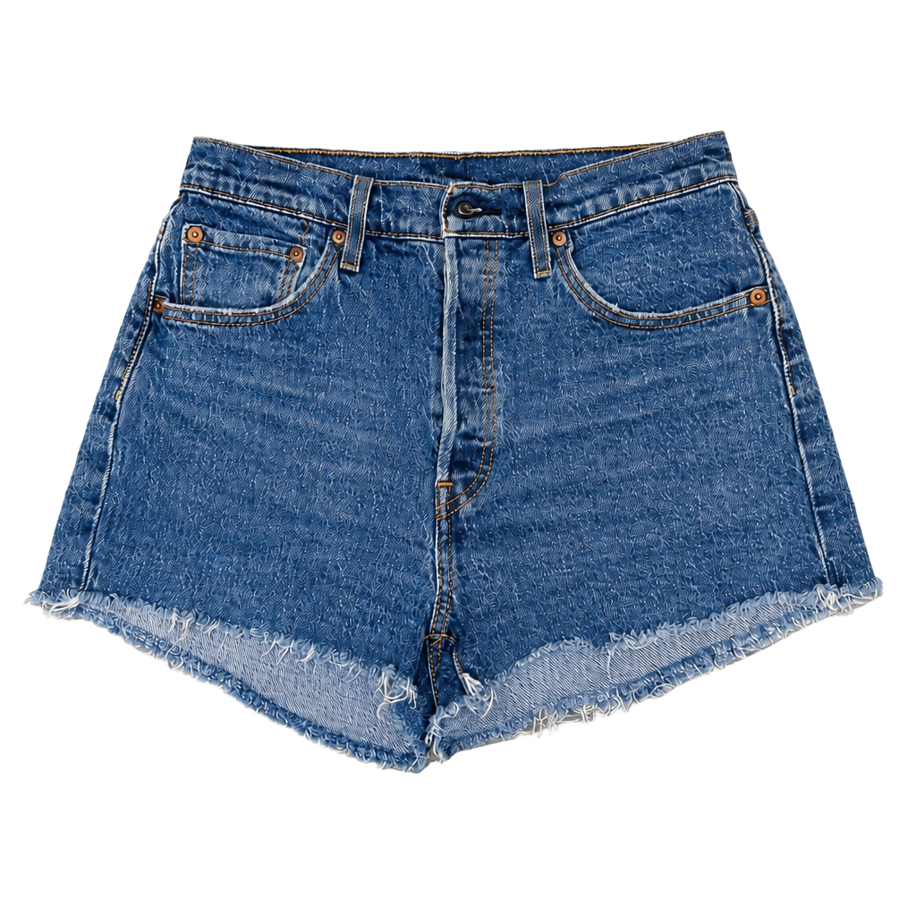 Levi’s 501 High Rise Frayed Denim Shorts Medium Wash Cut Off Jean Shorts 1