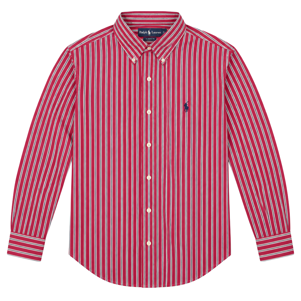 Ralph Lauren Classic Fit Shirt XL Red Striped Long Sleeve 1