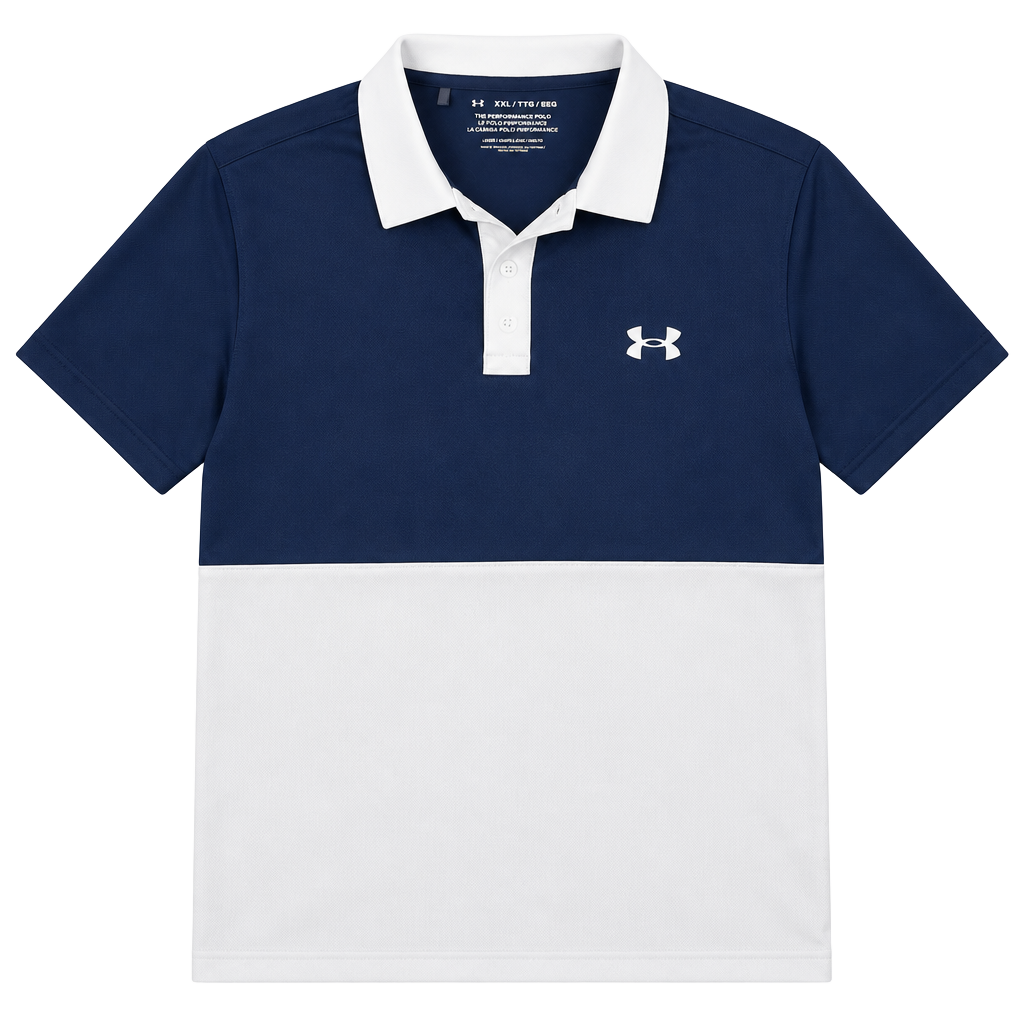 Under Armour Performance Polo Shirt Size XXL Blue White Golf 1