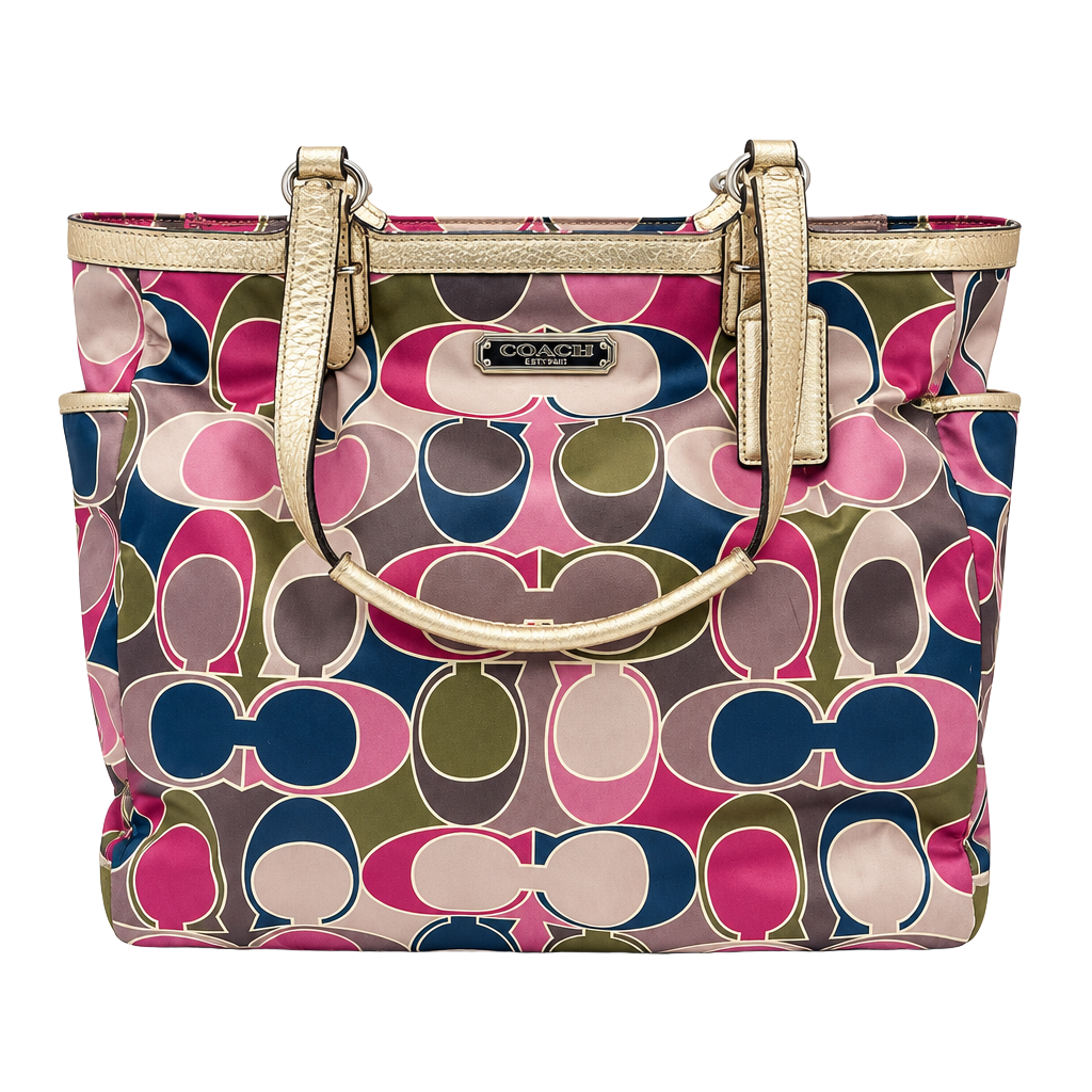 Coach Op Art Signature Multicolor Tote Bag F19819 1