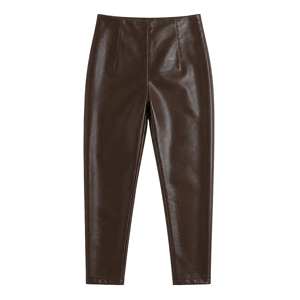 Joie Faux Leather Leggings chocolate Brown Size L/G 1