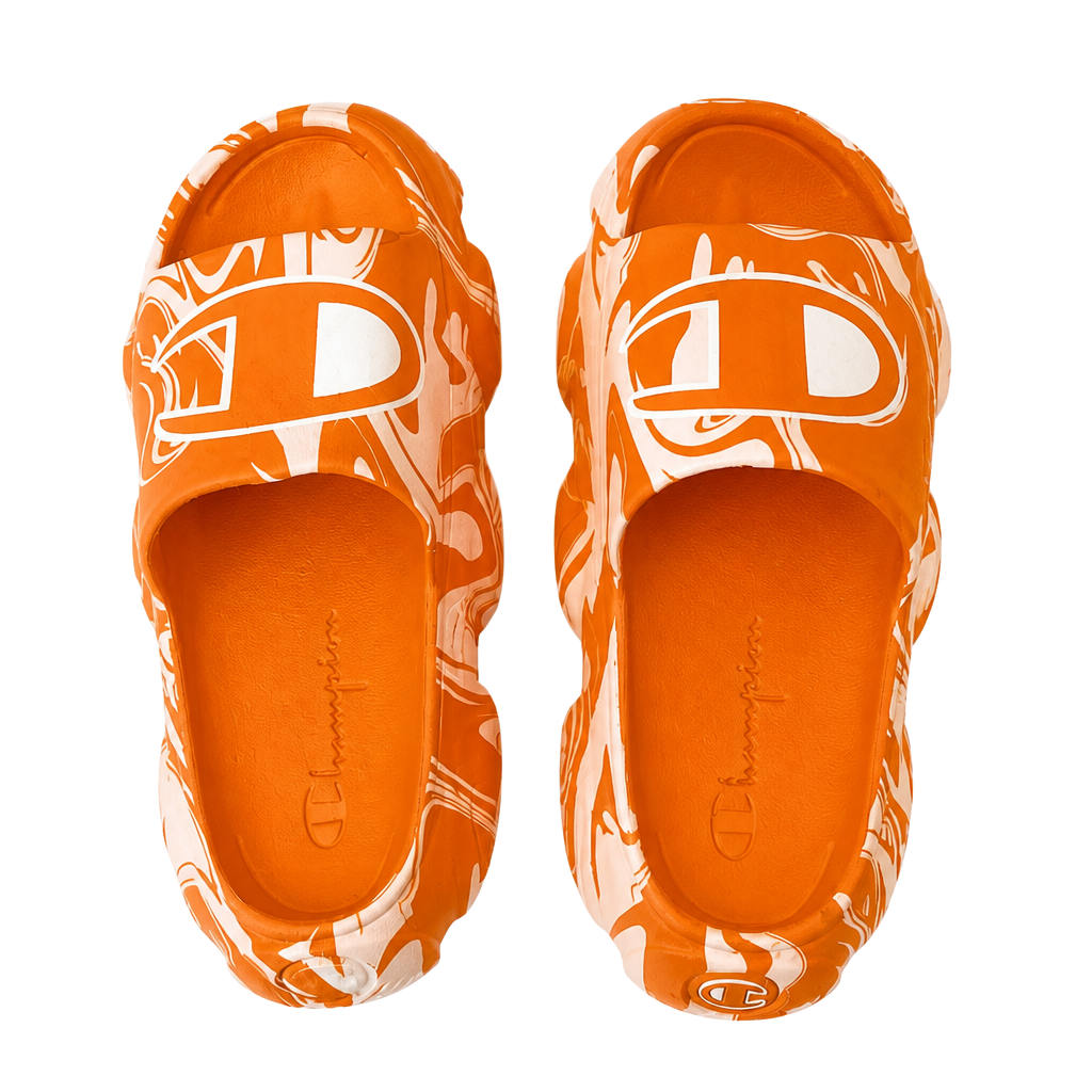 Champion orange squish slides size 5 1