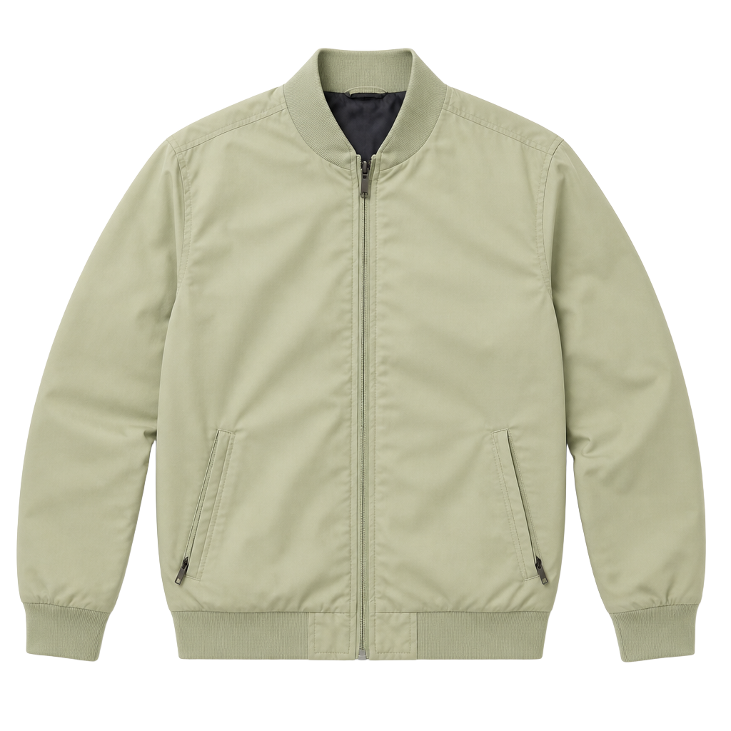 Mens Lightweight Green Full Zip Bomber Windbreaker Jacket 4XL 1