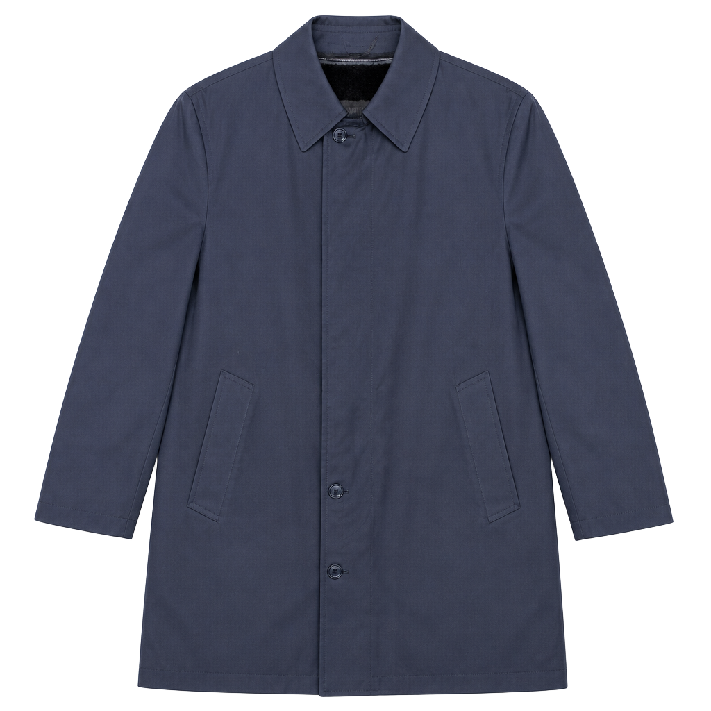 London Fog Vintage Men's Navy Blue Claeth Cloth Trench Coat Size 40 Short 1
