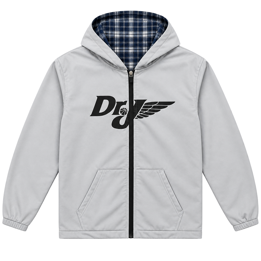 dr. j zip up hoodie size xl gray 1