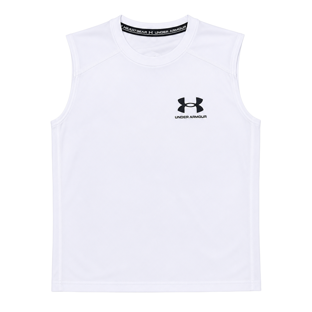 Under Armour HeatGear Compression Sleeveless Shirt Size S White 1