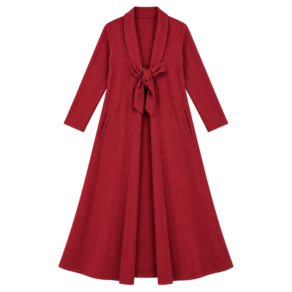 Harper Greer Burgundy Long Cardigan Tie Front Duster Fall Quiet Luxury 1
