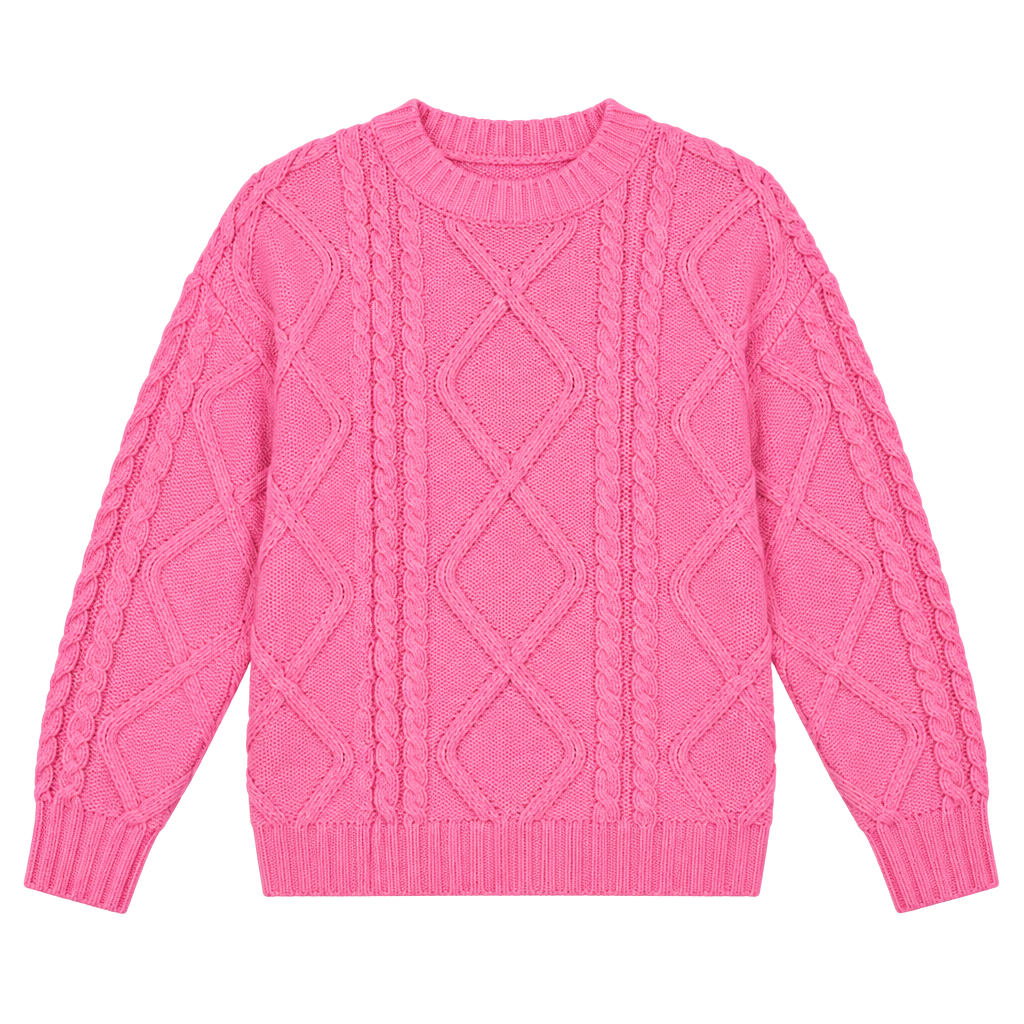 Edikted Kennedy Oversized Cable Stitch Sweater Size XS/S Pink 1