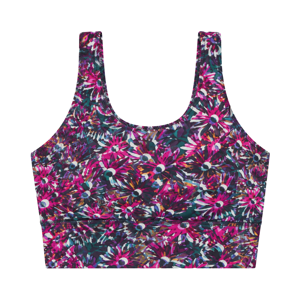 Lululemon Energy Longline Bra Size 4 Floral Electric Multi 1
