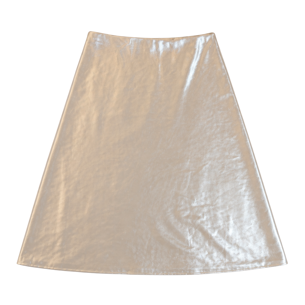 Rachel Zoe Satin Midi Skirt Size L Champagne Gold 1