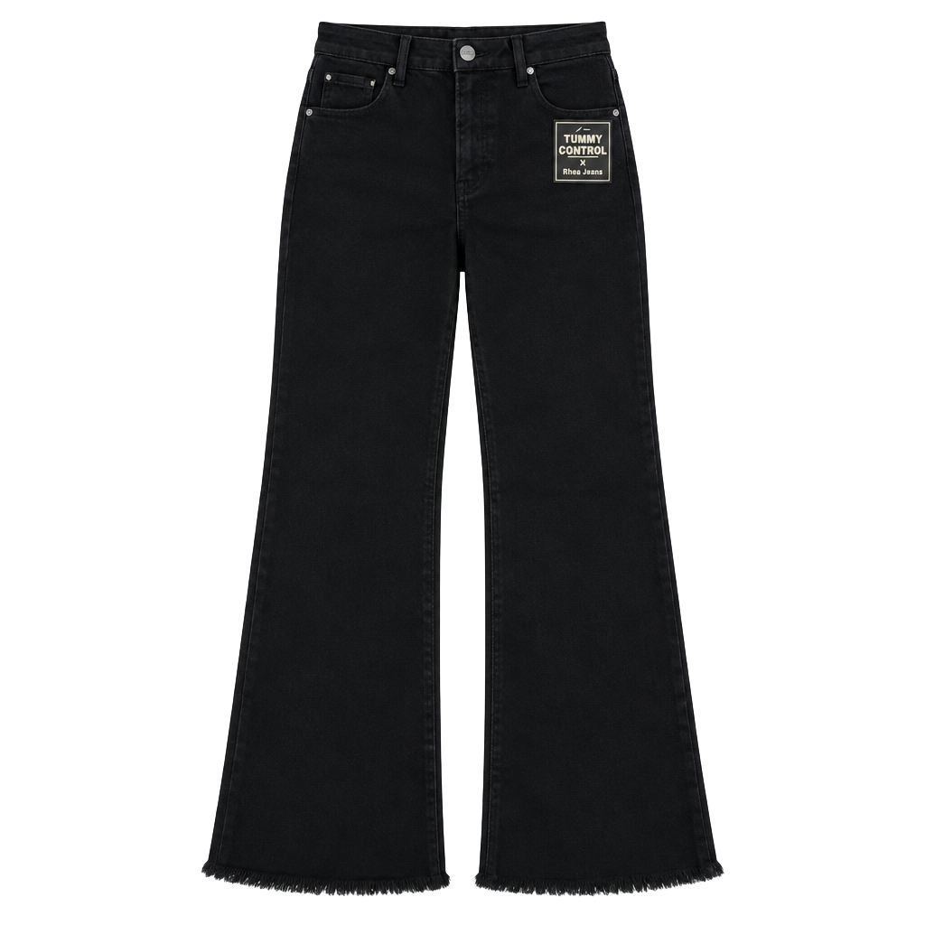 Risen Jeans Wide Leg Jeans Size 9/29 Black Tummy Control NWT 1