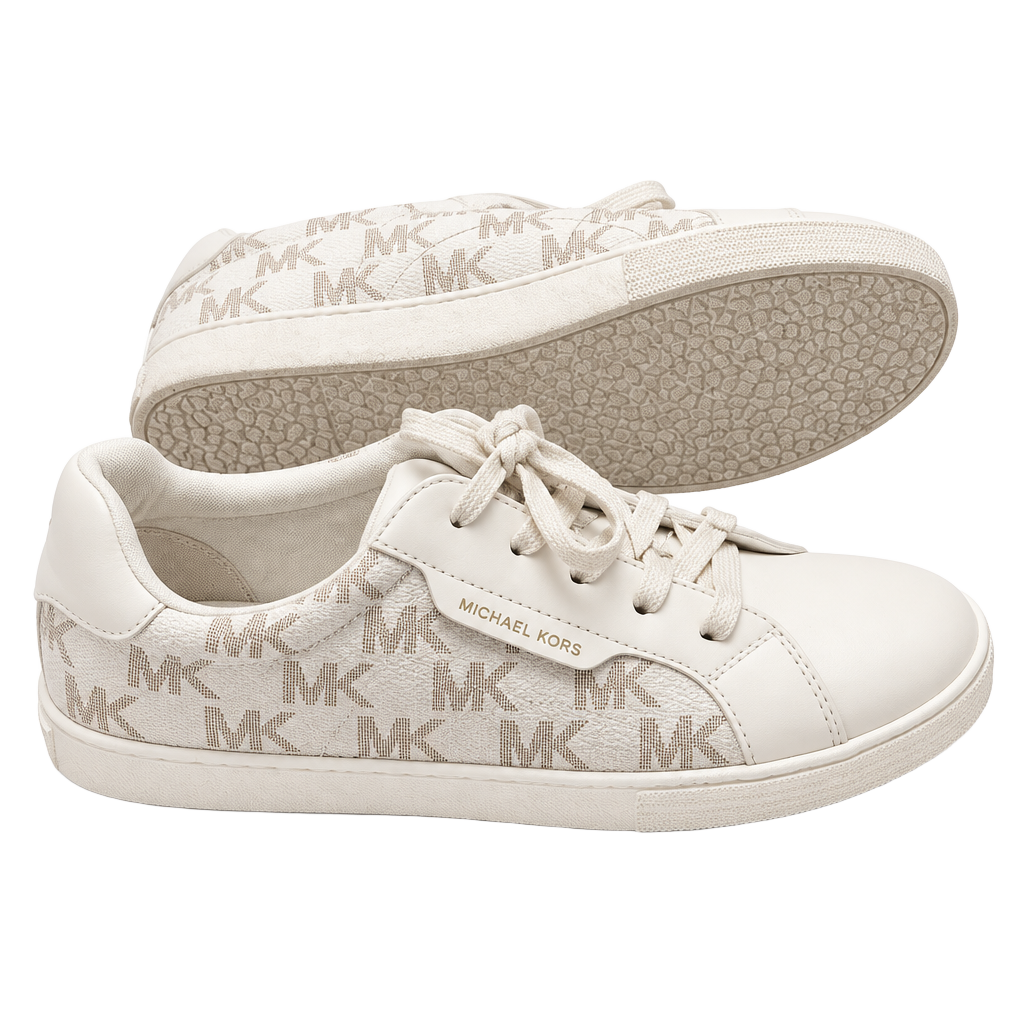 Michael Kors Kenyon Deboss Size 5 Sneakers White Monogram 1
